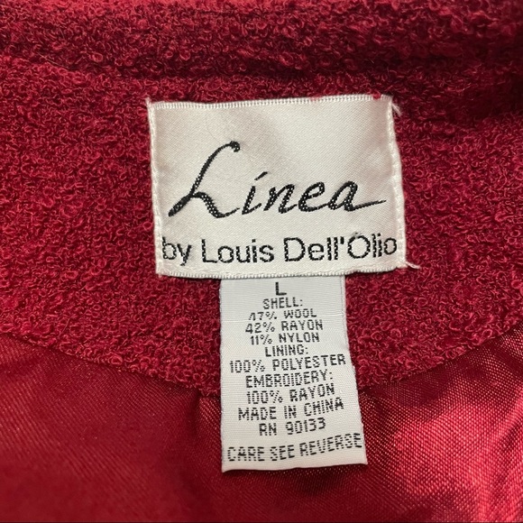 Linea by Louis Dell'Olio Embroidered Wool Blend Jacket Sz L - Picture 9 of 10